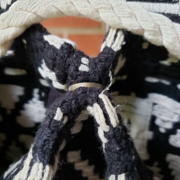 EUC BILLABONG vintage woven cotton black/white colorway backpack bag (OS) main image 9